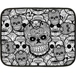 Sugar Skulls   Black And White Double Sided Fleece Blanket (Mini)