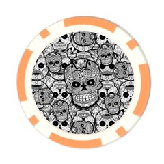 Sugar Skulls   Black And White Poker Chip Card Guard (10 pack) from ArtsNow.com Front