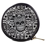 Sugar Skulls   Black And White Mini Makeup Bag