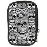 Sugar Skulls   Black And White Compact Camera Leather Case