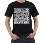 Sugar Skulls   Black And White Men s T-Shirt (Black)