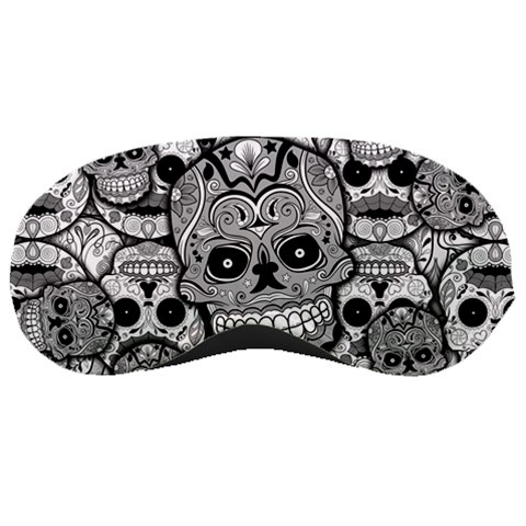 Sugar Skulls   Black And White Sleeping Mask from ArtsNow.com Front