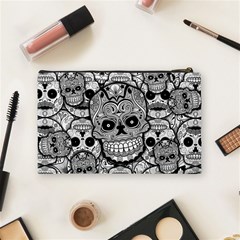 Sugar Skulls   Black And White Cosmetic Bag (Medium) from ArtsNow.com Back