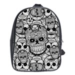 Sugar Skulls   Black And White School Bag (Large)