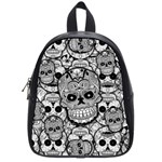 Sugar Skulls   Black And White School Bag (Small)