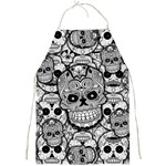 Sugar Skulls   Black And White Full Print Apron