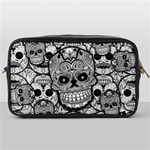 Sugar Skulls   Black And White Toiletries Bag (One Side)