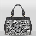 Sugar Skulls   Black And White Oversize Office Handbag (One Side)