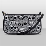 Sugar Skulls   Black And White Shoulder Clutch Bag