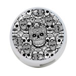 Sugar Skulls   Black And White 4-Port USB Hub (One Side)