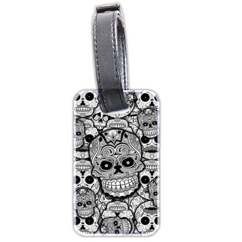 Sugar Skulls   Black And White Luggage Tag (two sides) from ArtsNow.com Front