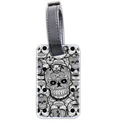 Sugar Skulls   Black And White Luggage Tag (two sides) from ArtsNow.com Front