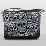 Sugar Skulls   Black And White Messenger Bag