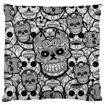 Sugar Skulls   Black And White Large Cushion Case (One Side)