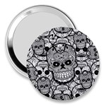 Sugar Skulls   Black And White 3  Handbag Mirror