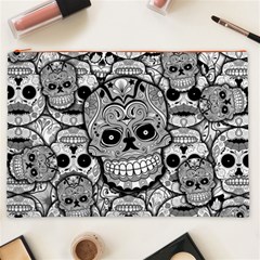 Sugar Skulls   Black And White Cosmetic Bag (XXL) from ArtsNow.com Front