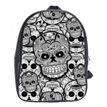 Sugar Skulls   Black And White School Bag (XL)