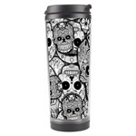 Sugar Skulls   Black And White Travel Tumbler