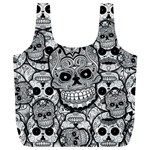 Sugar Skulls   Black And White Full Print Recycle Bag (XL)