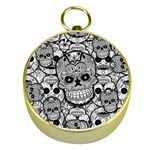 Sugar Skulls   Black And White Gold Compass