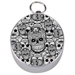 Sugar Skulls   Black And White Silver Compass