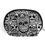 Sugar Skulls   Black And White Accessory Pouch (Medium)