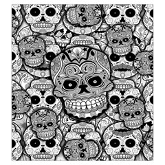 Sugar Skulls   Black And White Drawstring Pouch (Large) from ArtsNow.com Front