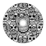 Sugar Skulls   Black And White CD Wall Clock