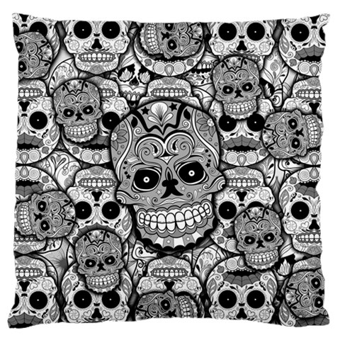 Sugar Skulls   Black And White Standard Flano Cushion Case (One Side) from ArtsNow.com Front