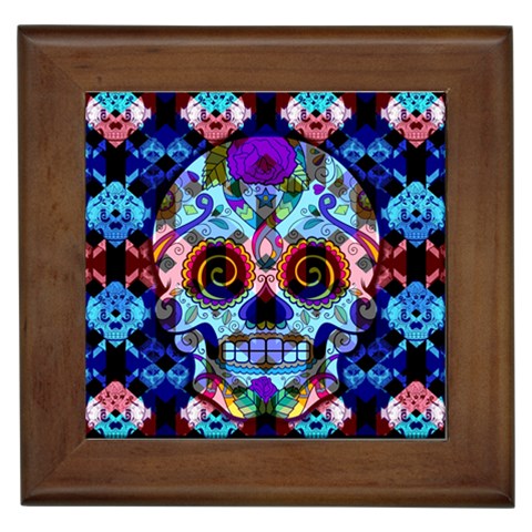 Sugar Skulls   Hypno Framed Tile from ArtsNow.com Front