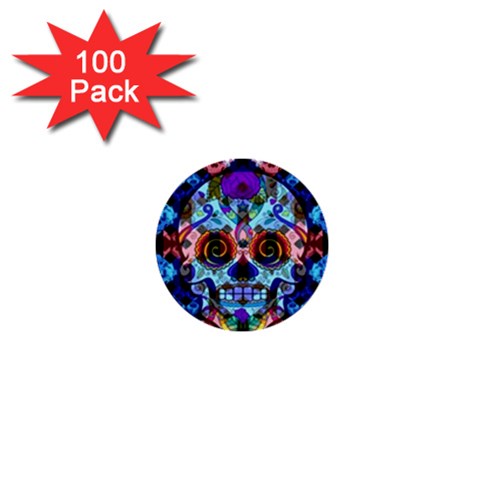 Sugar Skulls   Hypno 1  Mini Button (100 pack)  from ArtsNow.com Front