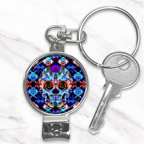 Sugar Skulls   Hypno Nail Clippers Key Chain from ArtsNow.com Front