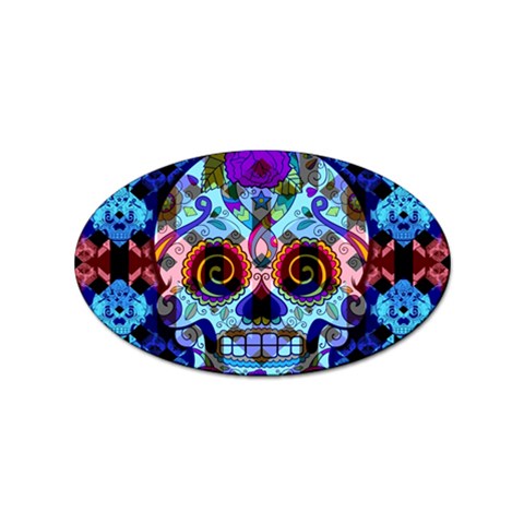 Sugar Skulls   Hypno Sticker (Oval) from ArtsNow.com Front