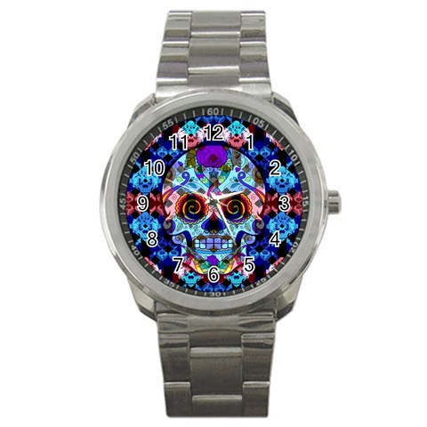 Sugar Skulls   Hypno Sport Metal Watch from ArtsNow.com Front