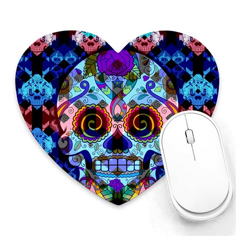 Sugar Skulls   Hypno Heart Mousepad from ArtsNow.com Front