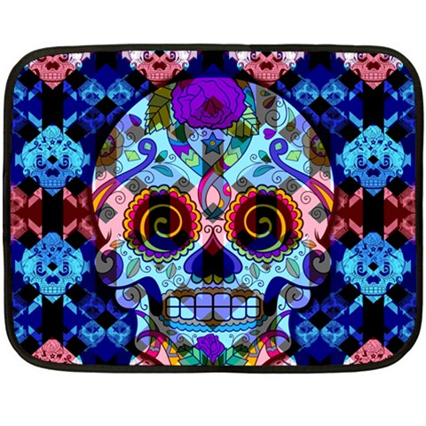 Sugar Skulls   Hypno Double Sided Fleece Blanket (Mini) from ArtsNow.com 35 x27  Blanket Back