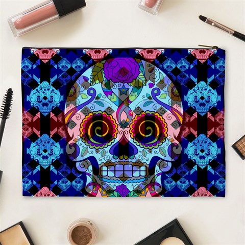 Sugar Skulls   Hypno Cosmetic Bag (XL) from ArtsNow.com Back