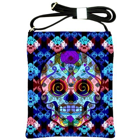 Sugar Skulls   Hypno Shoulder Sling Bag from ArtsNow.com Front