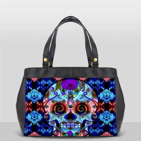 Sugar Skulls   Hypno Oversize Office Handbag (Two Sides) from ArtsNow.com Front