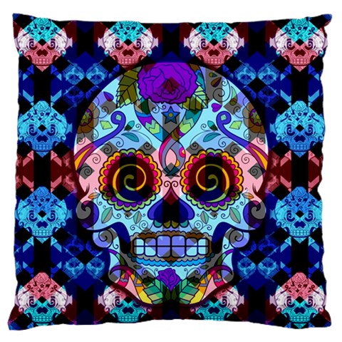 Sugar Skulls   Hypno Large Cushion Case (One Side) from ArtsNow.com Front