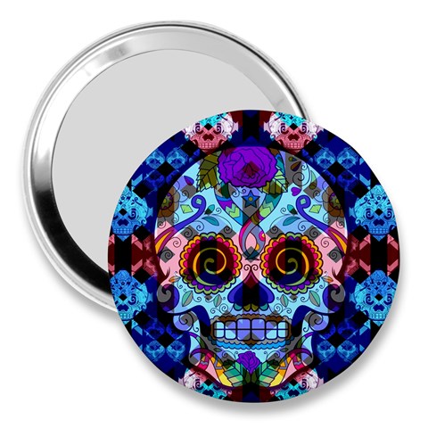 Sugar Skulls   Hypno 3  Handbag Mirror from ArtsNow.com Front