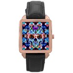 Sugar Skulls   Hypno Rose Gold Leather Watch 