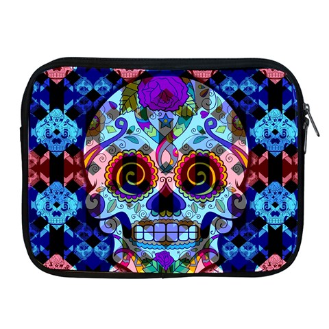 Sugar Skulls   Hypno Apple iPad 2/3/4 Zipper Case from ArtsNow.com Front