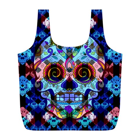 Sugar Skulls   Hypno Full Print Recycle Bag (L) from ArtsNow.com Front