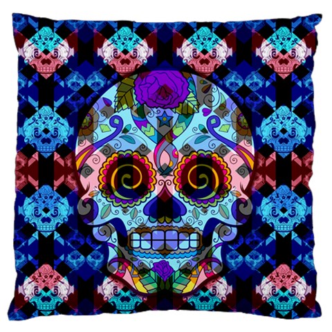 Sugar Skulls   Hypno Standard Flano Cushion Case (One Side) from ArtsNow.com Front