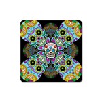 Sugar Skulls   Spiral Magnet (Square)