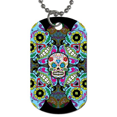 Sugar Skulls   Spiral Dog Tag (One Side) from ArtsNow.com Front