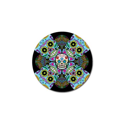 Sugar Skulls   Spiral Golf Ball Marker from ArtsNow.com Front