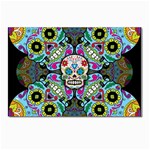 Sugar Skulls   Spiral Postcard 4  x 6 