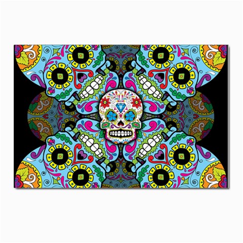 Sugar Skulls   Spiral Postcards 5  x 7  (Pkg of 10) from ArtsNow.com Front